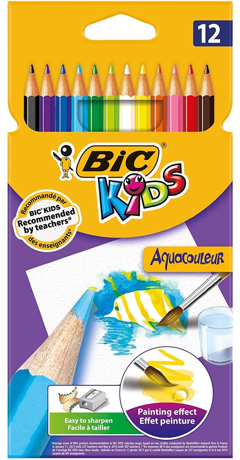 Bic crayon aquarelle Intensity, étui de 12 pièces