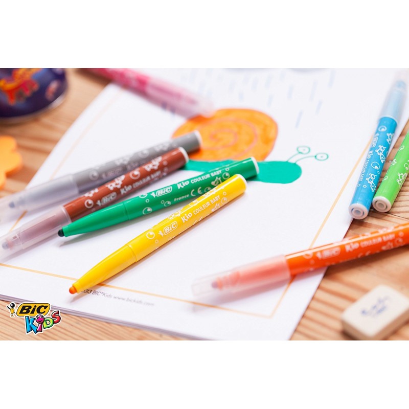 Feutre Coloriage Pm Bebe Assorti - Boite De 10 - Crayon de couleur - Achat  & prix