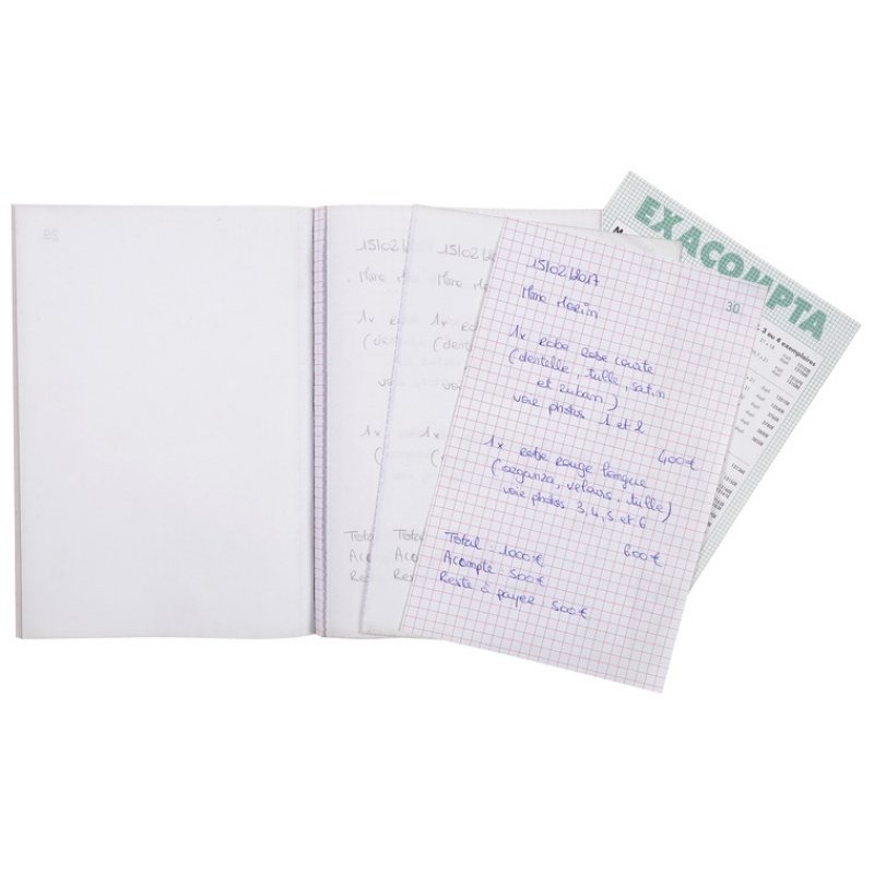 PERGAMY Carnet texté Facture format 14,8x21cm. 50 feuilles autocopiantes en  dupli