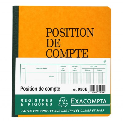 Position de compte 21x19cm 80 pages REF 950E