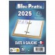 Ephéméride Bloc-pratic date à gauche Recharge 8,2 x 12 cm - Bleu